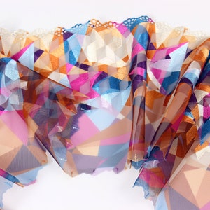 Multicolor Embroidery, Tulle Embroidery, Lace Trim, Sewing, Underwear Sewing, Lingerie, Bralette, Tulle 1Yard