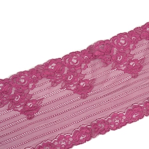 Hermoso encaje floral rubí, encaje elástico, ribete de encaje, costura, lencería, bricolaje 1277