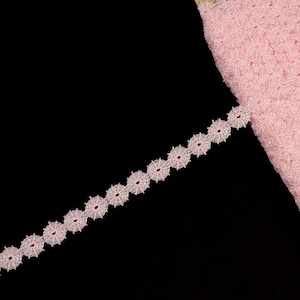 Guipure, guipure lace, lace trim, pink guipure 2873.