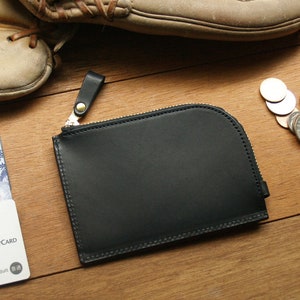 Monedero de cuero, Monedero de monedas, Monedero de cuero, Monedero de cuero, Monedero de cambio, Monedero de cambio, Regalo (Nombre personalizado) - Negro suave