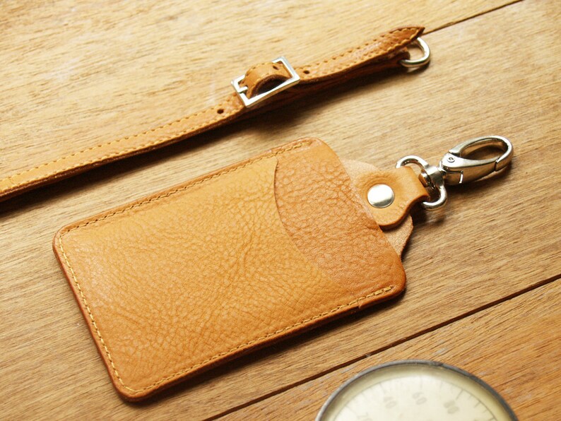 Leather ID Holder With Lanyard, Leather ID Card Holders, Leather ID