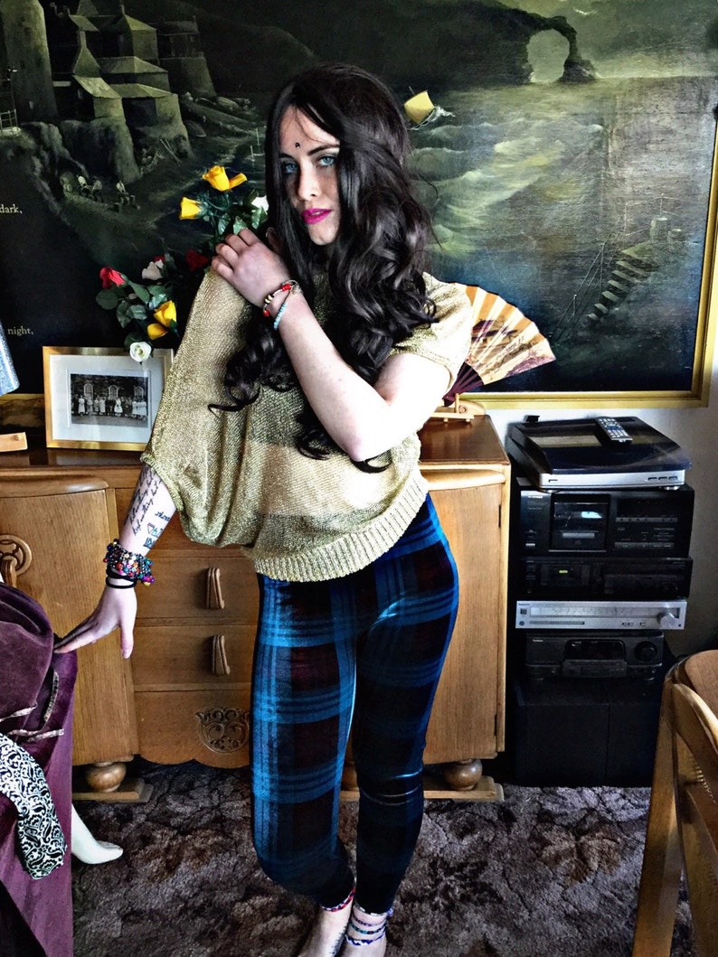 Teal Turquoise Blue and Burgundy Tartan 