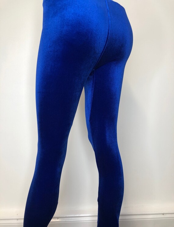 Blue Leggings , Cobalt Velour/ Velvet Leggings -  Canada