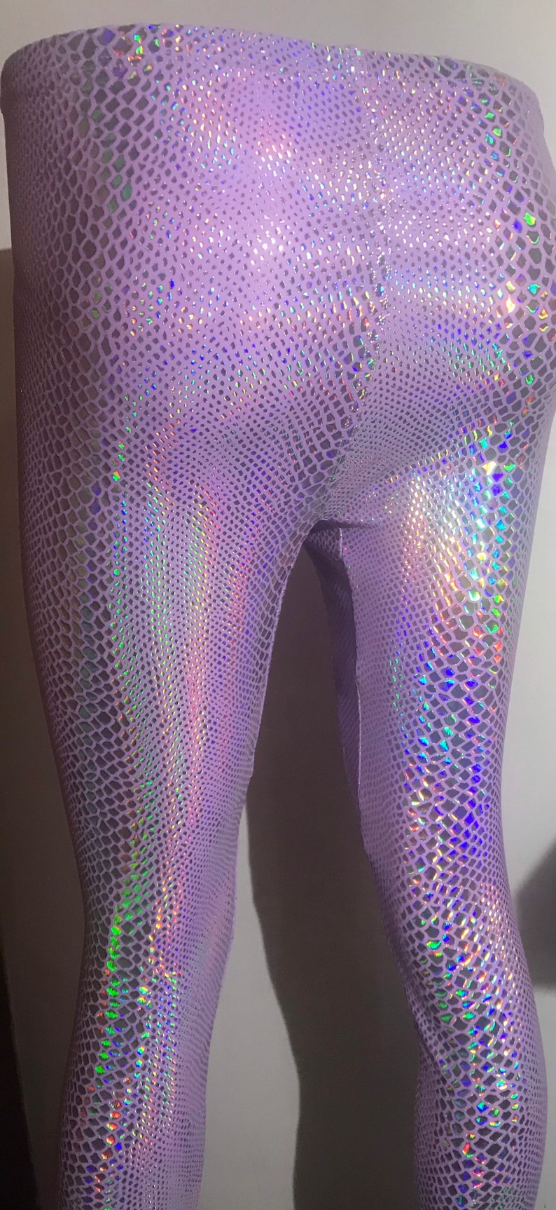 Holographic leggings, lilac snake print leggings pink snake print leggings hologram leggings iridescent leggings image 6