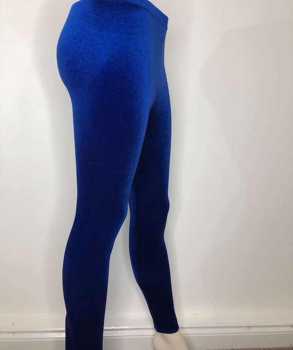 Blue Leggings , Cobalt Velour/ Velvet Leggings 