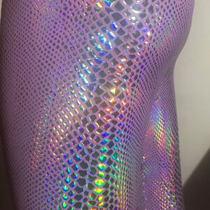 Holographic leggings, lilac snake print leggings pink snake print leggings hologram leggings iridescent leggings image 2