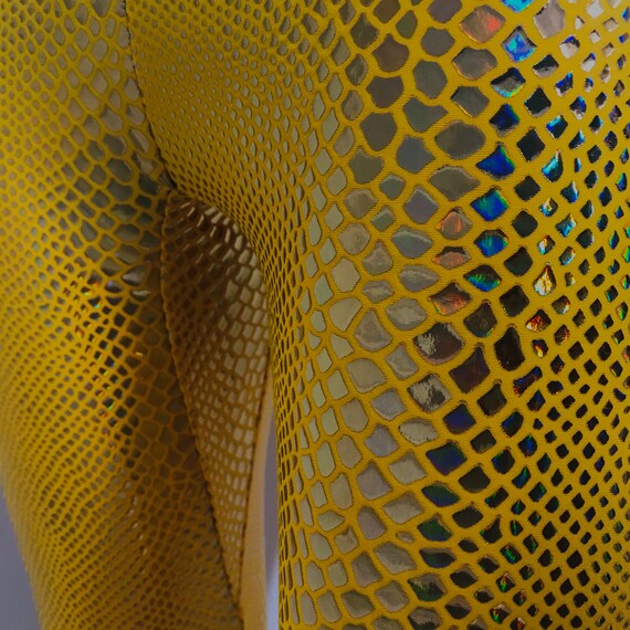 Yellow Snake Skin Leggings. Gold Snake 