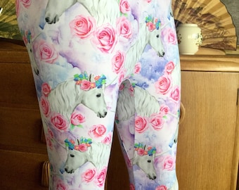 Einhorn Leggings. Leggings für Erwachsene Fabelwesen Leggings.