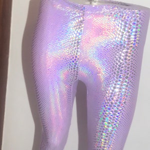 Holographic leggings, lilac snake print leggings pink snake print leggings hologram leggings iridescent leggings image 8