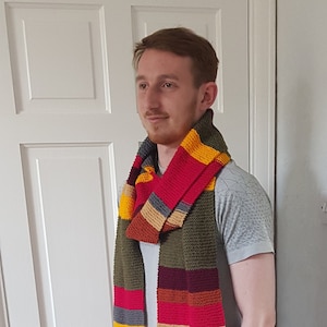Dr Who Scarf, 4th doctor scarf,  Tom Baker scarf,  season 12 scarf, multicolured scarf, long scarf, hippie scarf, 70&#39;s scarf