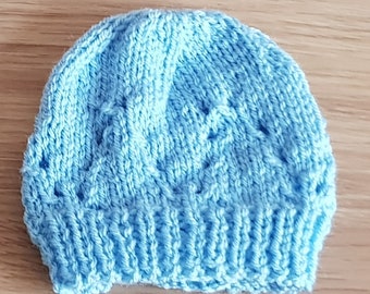 Blue Baby Hat, baby beanie hat, knitted baby hat, knitted baby beanie,  boy beanie hat, baby boy beanie, new baby gift, baby shower gift