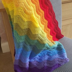 Rainbow baby crochet blanket, rainbow baby blanket, new baby gift, baby shower gift, blanket, rainbow baby, ripple blanket, comfort blanket,