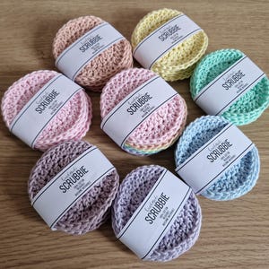 Rainbow Face Scrubbies, makeup remover pads, eco friendly scrubbies, reusable scrubbies, vegan friendly, stocking filler, secret santa gift