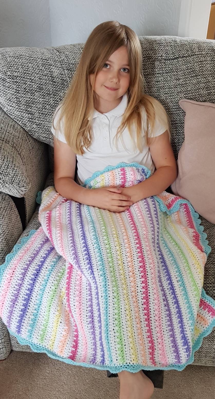 Hello spud ombre plush stroller blanket in rainbow clearance