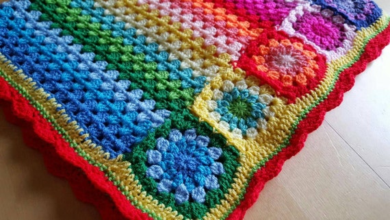 Rainbow Baby Blanket Rainbow Baby Gift Crochet Baby Blanket