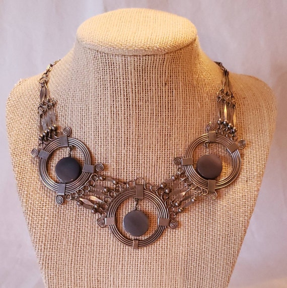 Southwestern silver vintage necklace - image 5