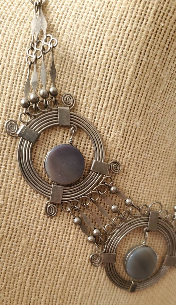 Southwestern silver vintage necklace - image 3