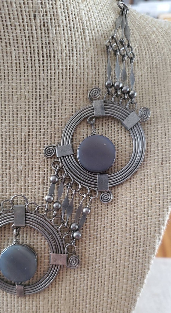 Southwestern silver vintage necklace - image 2