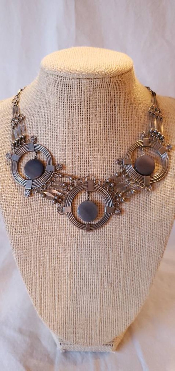 Southwestern silver vintage necklace - image 1