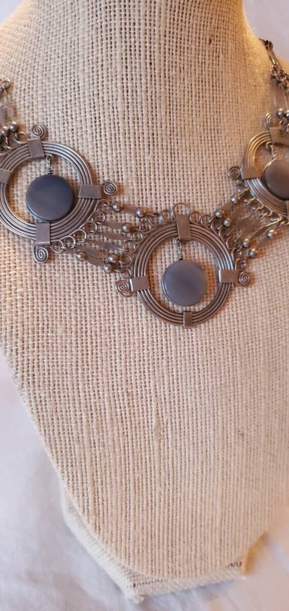 Southwestern silver vintage necklace - image 8