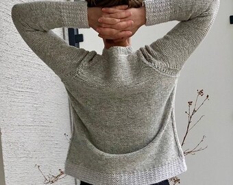 Sweater air yarn structure light gray mix color