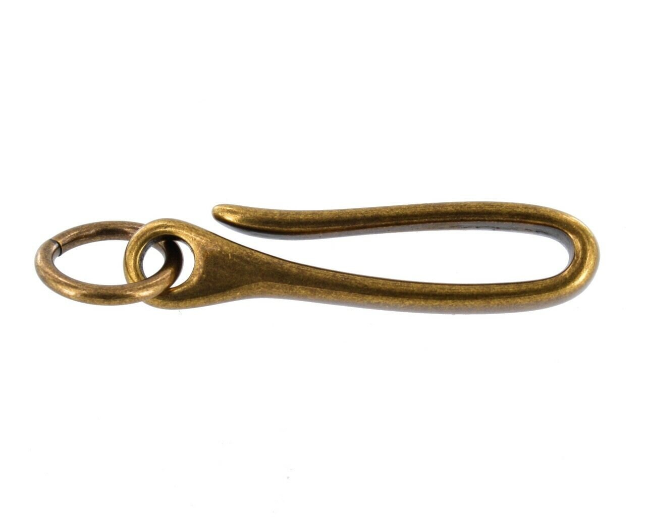 buckleguy fish hook B7498 Key Chain, Solid Brass-LL The Japanese fish hook can slightly bend to open and close for thin or thick leather Ryugi HG Wire Talisman Brutal