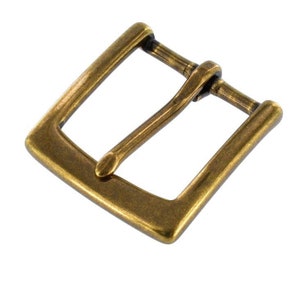 T3465 1 1/4" Antique Brass, Heel Bar Buckle, Solid Brass-LL