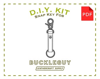 Swivel Snap Key Fob Leather Pattern, PDF Template