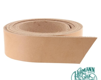 Hermann Oak Natural Leather Strap, Natural Tooling, 55" to 60" Long, 9-10oz