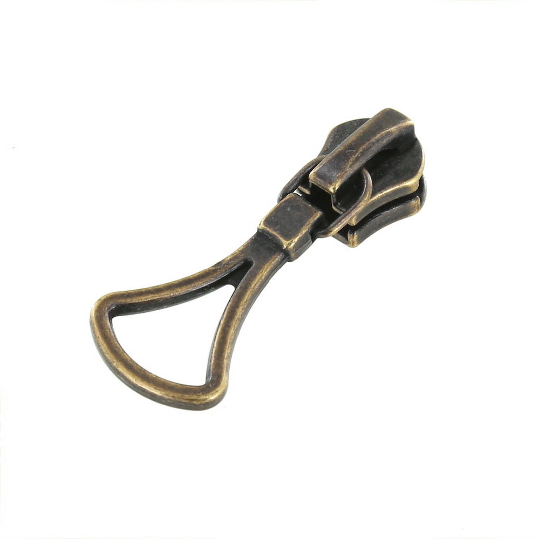 Riri Ascot Zipper Pull, Antique Brass, Multiple Sizes - Etsy