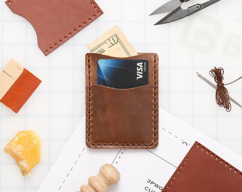 Money Clip Wallet Leather Pattern PDF Template Etsy