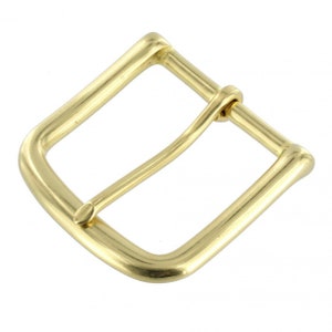1035 1 3/4&quot; Natural Brass, Heel Bar Buckle, Solid Brass-LL