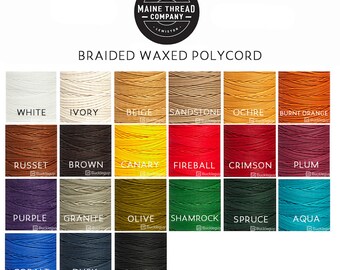 Maine Thread, Braided Waxed Cord, 70 yard spool, Spruce