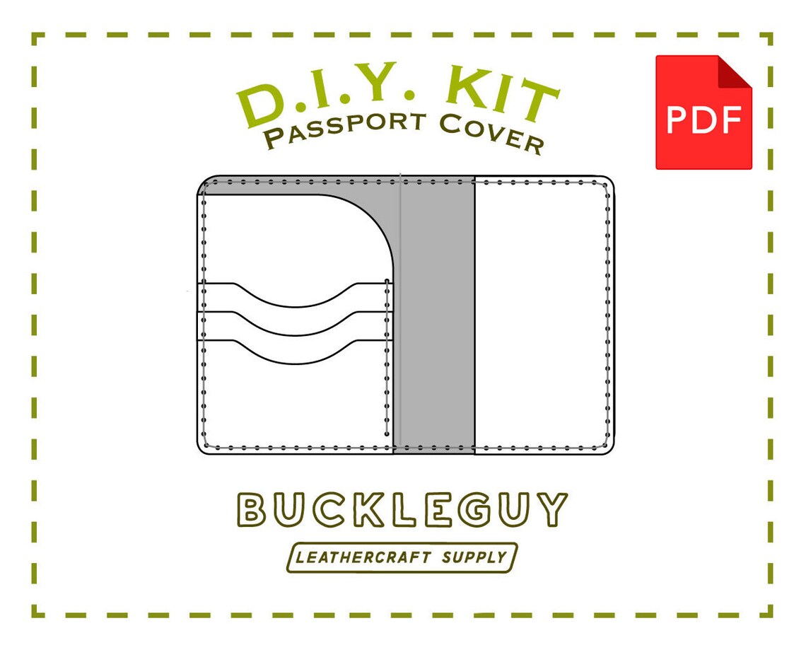 Passport Case Leather Pattern PDF Template Etsy