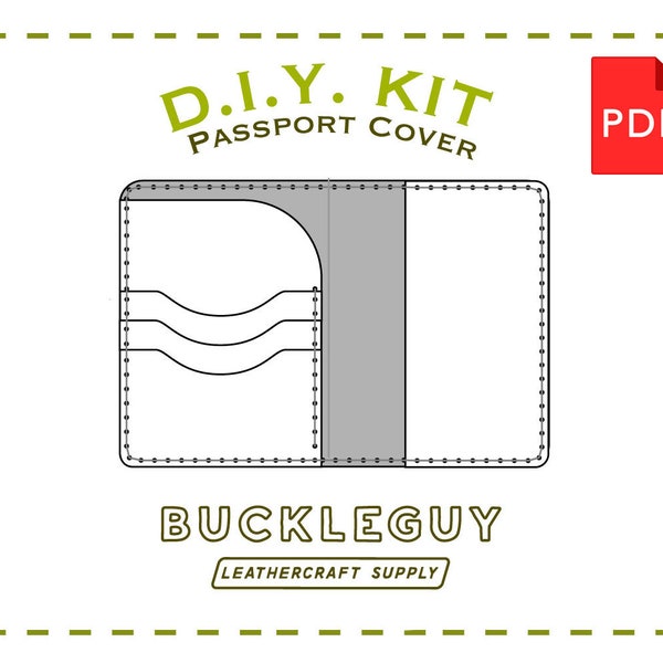 Passport Case Leather Pattern, PDF Template