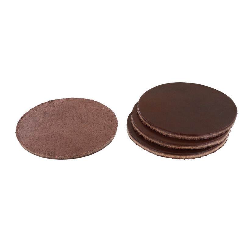 Leather Coasters, Wickett & Craig Traditional Harness, Circle, Chocolate