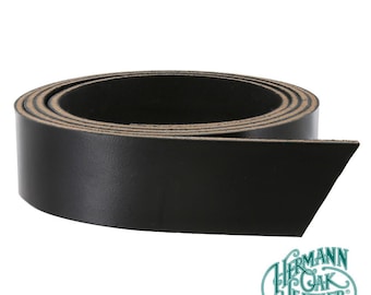 Hermann Oak English Bridle Leather Strap, Black, 55" to 60" Long, 8-10oz