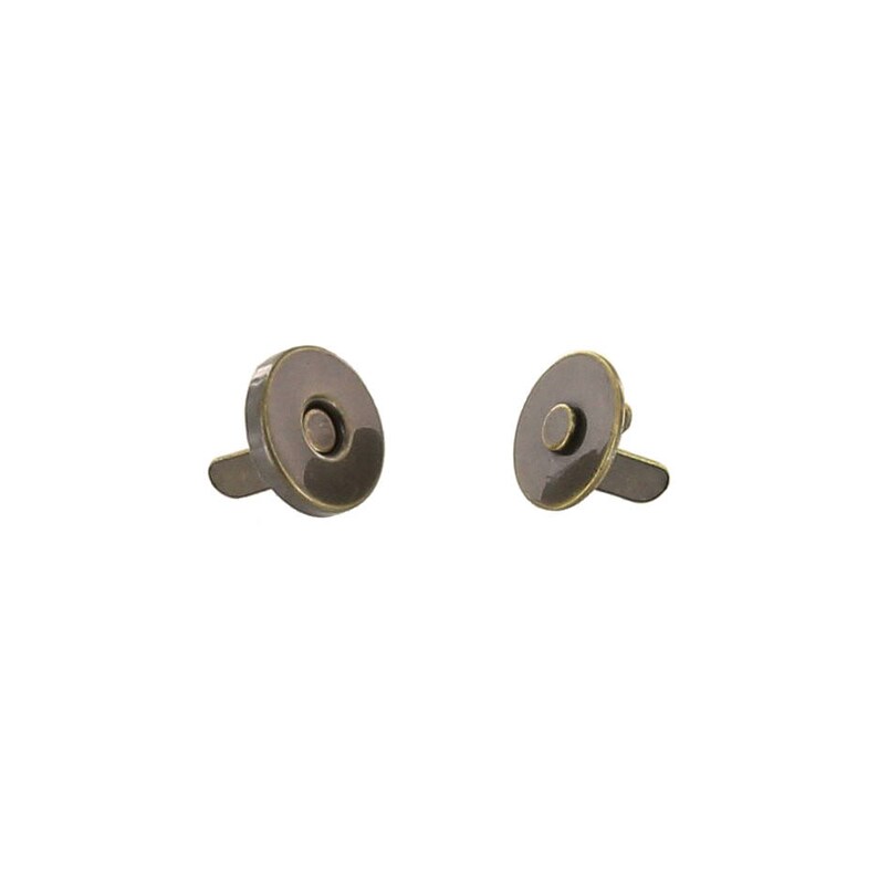 Antique Brass Round Thin Magnetic Snap 10mm Diameter