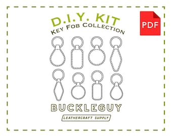 Key Fob Collection Leather Pattern, PDF Template