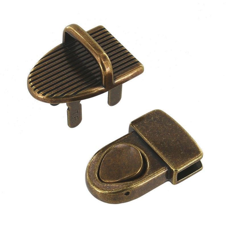 IAD3940 Antique Brass, Tuck Lock, Solid Zinc, Antique Brass Plated image 2
