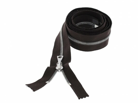 Metal 4 Riri Zipper, Separating End, Nickel Matte Teeth (NI), Dark