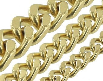 B8845 Natural Brass, Four Side Flat Chain, Solid Brass-LL (36" length)