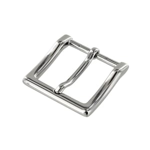 B8790 1 1/4&quot; Nickel Plate, Heel Bar Dress Buckle, Solid Brass-LL