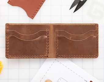 DIY 5-Pocket Bifold Wallet Leather Kit