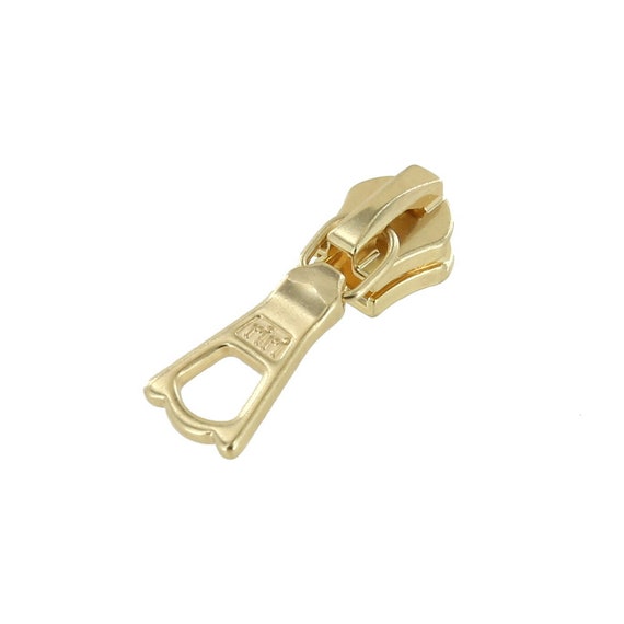 Riri Flach Zipper Pull, Antique Brass, Multiple Sizes