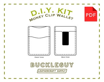 Money Clip Wallet Leather Pattern, PDF Template