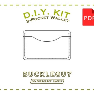 3-Pocket Geldbörse Leder Muster, PDF Template