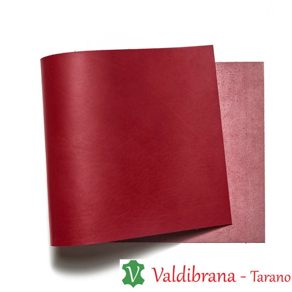 Valdibrana Conceria, Tarano, Italian Vachetta Leather, Panel, Carmine Red