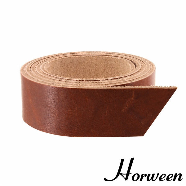 Horween Dublin Leather Strap, English Tan, 55" to 60" Long, Multiple Weights