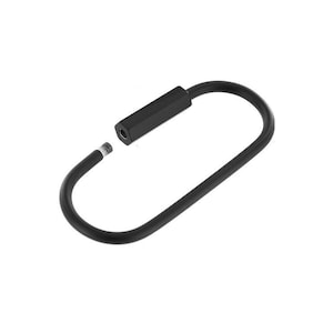C5206 2-1/4" PVD Black Matte, Oval Key Ring w/ Spring, Solid Brass-LL